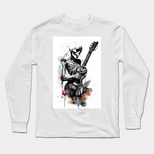 Skeleton Shredding On The Guitar Long Sleeve T-Shirt